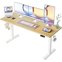 YIHAYO 電動昇降式デスク　ホワイト 高さ70-115cm Amazon | YIHAYO 昇降デスク 高さ70-115cm 幅100cm 奥行き60cm